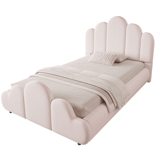 Cama juvenil,cama de solteiro de veludo 90x200 cm,rosa