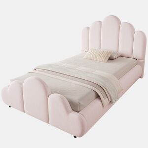 Cama juvenil,cama de solteiro de veludo 90x200 cm,rosa