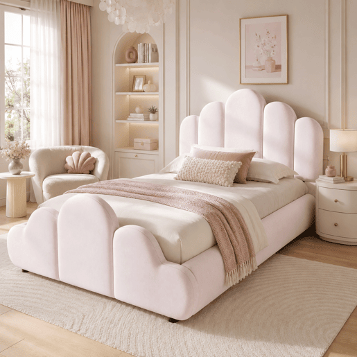 Cama juvenil,cama de solteiro de veludo 90x200 cm,rosa
