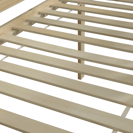 Cama alta 90x200cm - Com proteção contra quedas, design de teto, escada de 3 degraus - Branco + Natural