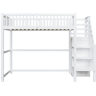 Cama mezzanine em madeira 90x200cm - com roupeiro - Branco