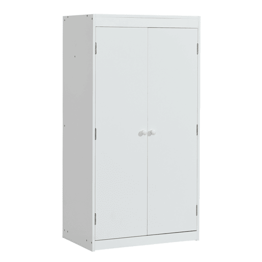 Cama alta de madeira 90x200 cm - com secretária + roupeiro + escorrega - Branco
