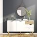 Aparador Tajo 2 puertas y 3 cajones - Mueble auxiliar Aparador Tajo 2 puertas y 3 cajones - Mueble auxiliar Natural/ Blanco