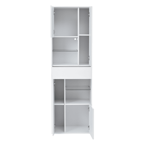 Vitrine de venda + 55x38x170 cm - 1 gaveta, 4 portas, LED, alto brilho - Branco Vitrine de venda + 55x38x170 cm - 1 gaveta, 4 portas, LED, alto brilho - Branco