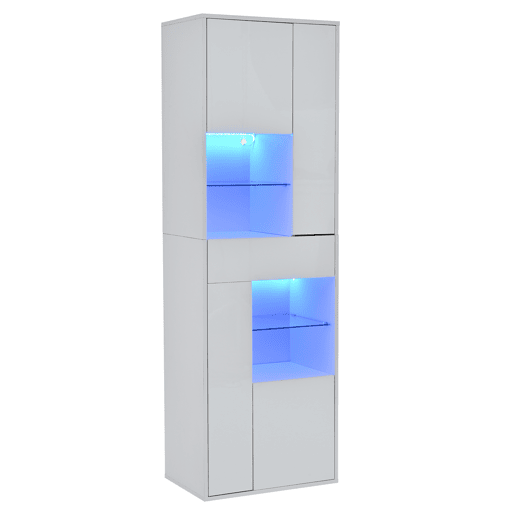 Vitrine de venda + 55x38x170 cm - 1 gaveta, 4 portas, LED, alto brilho - Branco Vitrine de venda + 55x38x170 cm - 1 gaveta, 4 portas, LED, alto brilho - Branco