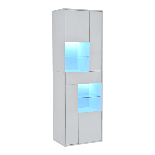 Vitrine de venda + 55x38x170 cm - 1 gaveta, 4 portas, LED, alto brilho - Branco Vitrine de venda + 55x38x170 cm - 1 gaveta, 4 portas, LED, alto brilho - Branco