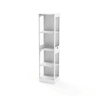 Vitrine de vidro 40 x 35 x 165 cm - 4 prateleiras, iluminação LED, portas de vidro, sensores inteligentes - Branco