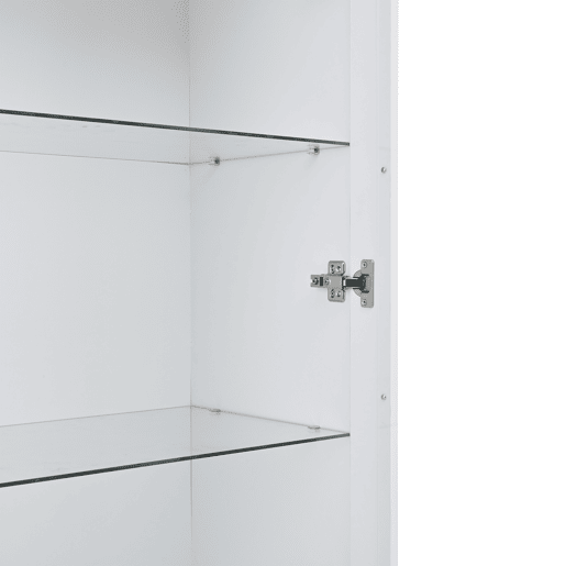 Vitrine 60x40x171 cm - Armário alto com 2 gavetas, LED, portas de vidro e abatÃveis - Branco Vitrine 60x40x171 cm - Armário alto com 2 gavetas, LED, portas de vidro e abatÃveis - Branco