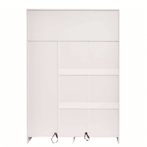 Vitrina H 160 cm com luz LED - 3 portas de vidro e 1 gaveta - Branco Vitrina H 160 cm com luz LED - 3 portas de vidro e 1 gaveta - Branco
