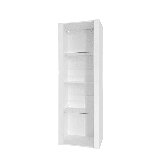 Vitrine de pé 55×38×166 cm - Com 3 prateleiras de vidro, iluminação LED - Branca Vitrine de pé 55×38×166 cm - Com 3 prateleiras de vidro, iluminação LED - Branca