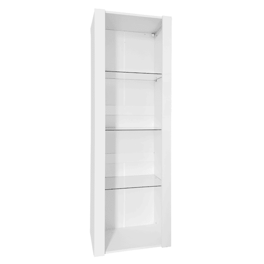 Vitrine de pé 55×38×166 cm - Com 3 prateleiras de vidro, iluminação LED - Branca Vitrine de pé 55×38×166 cm - Com 3 prateleiras de vidro, iluminação LED - Branca