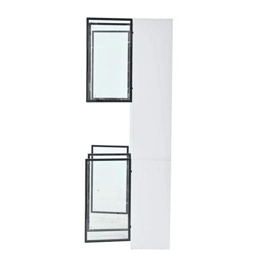 Vitrine 120x34x200 cm - 6 portas, LED, área aberta, multifuncional - Branco Vitrine 120x34x200 cm - 6 portas, LED, área aberta, multifuncional - Branco
