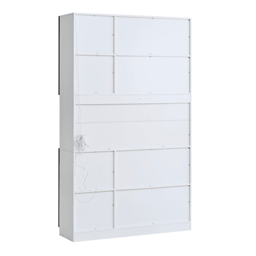 Vitrine 120x34x200 cm - 6 portas, LED, área aberta, multifuncional - Branco Vitrine 120x34x200 cm - 6 portas, LED, área aberta, multifuncional - Branco