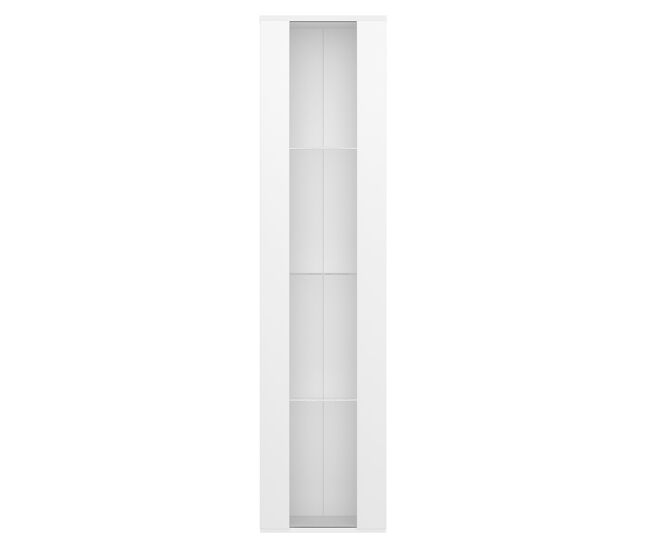 Vitrina multifuncional 40x29x170 cm - luz led rgb, panel acrílico, diseño sencillo - blanco