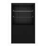 Vitrine 100x35x170 cm - Highboard com LED, 2 portas e prateleiras de vidro - Preto