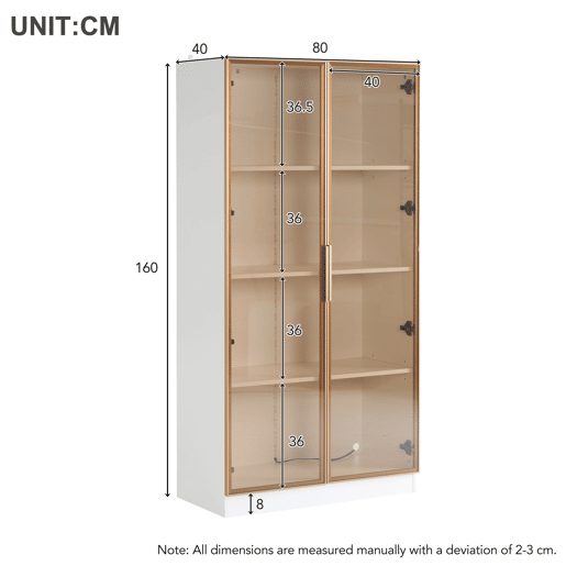 Vitrines de vidro 2 peças - 16 cores de iluminação LED, portas basculantes e prateleiras ajustáveis - Branco Vitrines de vidro 2 peças - 16 cores de iluminação LED, portas basculantes e prateleiras ajustáveis - Branco