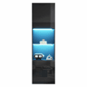 Vitrine alta 45x35x160 cm - LED, 1 prateleira de vidro - Preto brilhante