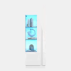 Vitrine 60x40x180 cm - Porta acrÃlica, LED, 3 prateleiras de vidro, alto brilho - Branco