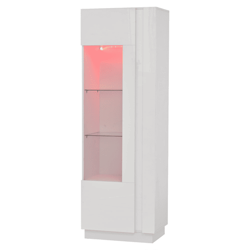 Vitrine 60x40x180 cm - Porta acrÃlica, LED, 3 prateleiras de vidro, alto brilho - Branco Vitrine 60x40x180 cm - Porta acrÃlica, LED, 3 prateleiras de vidro, alto brilho - Branco