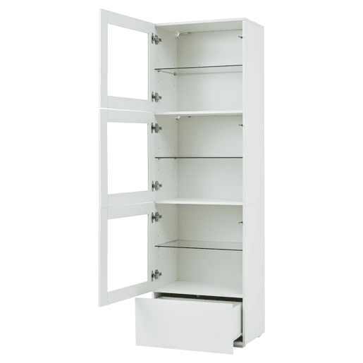 Vitrine 60x40x173 cm - Portas acrÃlicas, LED, 3 prateleiras de vidro, alto brilho - Branco Vitrine 60x40x173 cm - Portas acrÃlicas, LED, 3 prateleiras de vidro, alto brilho - Branco