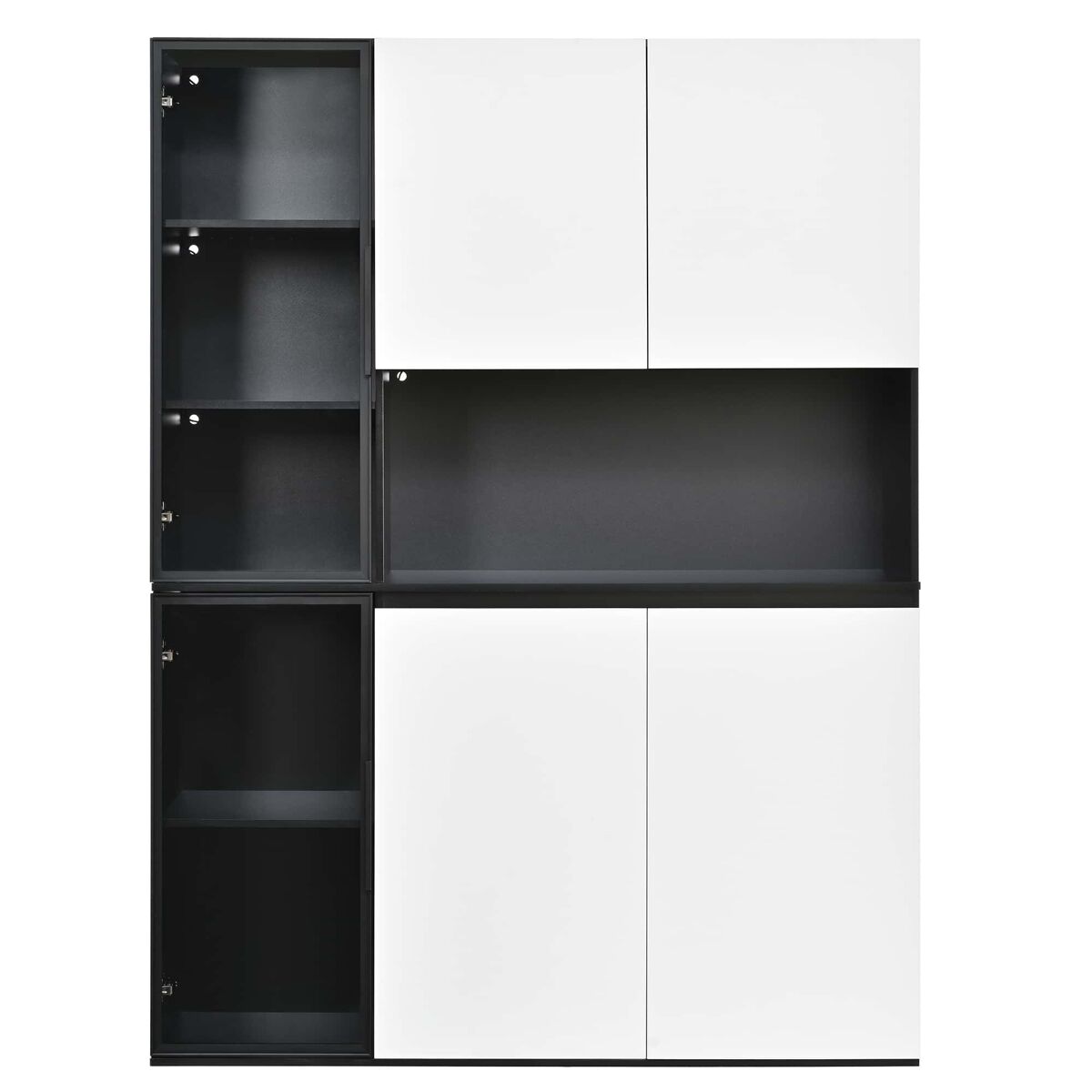 Vitrina highboard aparador sin tamaño - vidrio led mdf gran almacenaje - negro blanco