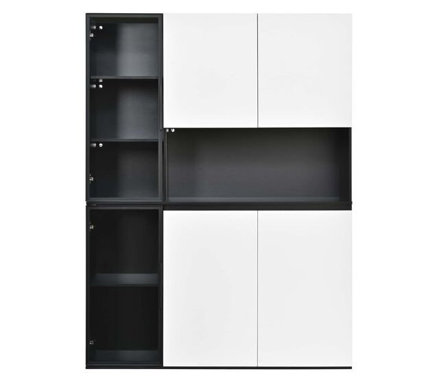 Vitrina highboard aparador sin tamaño - vidrio led mdf gran almacenaje - negro blanco