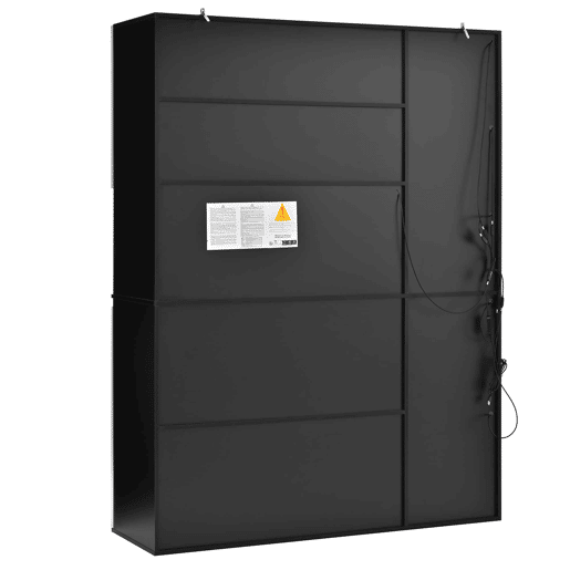 Vitrine alta sem dimensões específicas - vidro, LED, MDF, grande capacidade de arrumação - preto e branco Vitrine alta sem dimensões específicas - vidro, LED, MDF, grande capacidade de arrumação - preto e branco