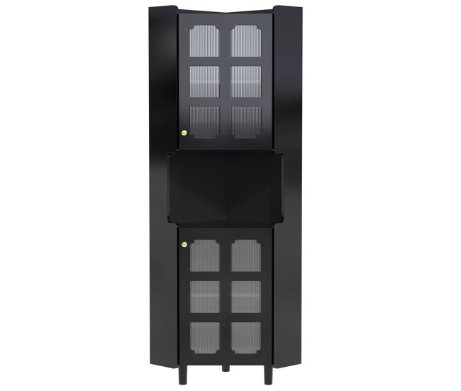 Armario esquinero con acabado lacado y iluminación led – mueble multifuncional para salón, biblioteca, baño, dormitorio, comedor, tablero mdf con