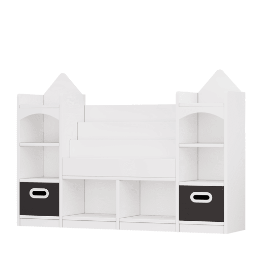 Vitrine alta 70 x 40 x 188 cm - com 2 portas, 6 prateleiras ajustáveis, vitrine de vidro com iluminação LED, estilo moderno - branco e cor de madeira natural