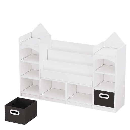 Vitrine alta 70 x 40 x 188 cm - com 2 portas, 6 prateleiras ajustáveis, vitrine de vidro com iluminação LED, estilo moderno - branco e cor de madeira natural