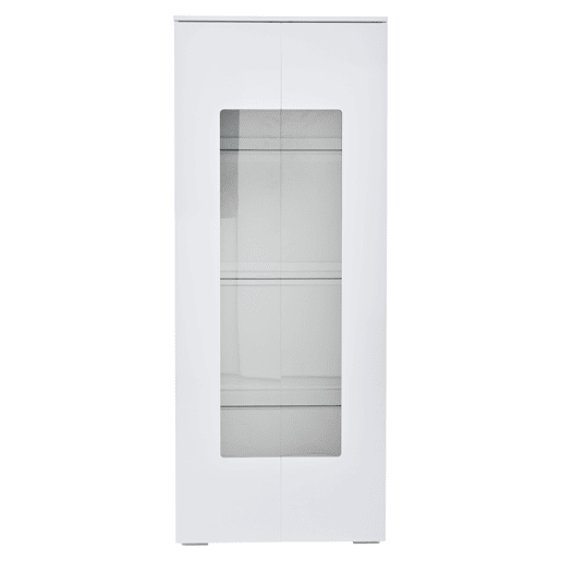 Vitrine 70x40x173 cm - 2 portas acrílicas, LED, vidro temperado, alto brilho - Branco