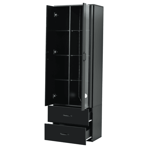 Vitrine LED com 2 portas - Porta transparente, independente, sala de estar - Preto Vitrine LED com 2 portas - Porta transparente, independente, sala de estar - Preto