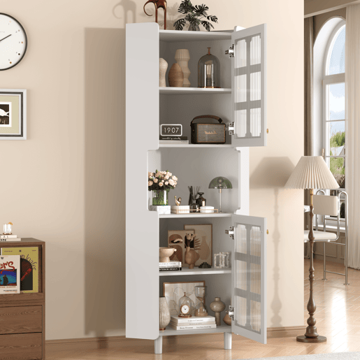 Armário de canto com iluminação LED - multifuncional, acabamento lacado, MDF, para sala de estar, quarto, casa de banho, sala de jantar - Branco Armário de canto com iluminação LED - multifuncional, acabamento lacado, MDF, para sala de estar, quarto, casa de banho, sala de jantar - Branco