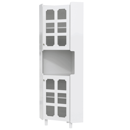Armário de canto com iluminação LED - multifuncional, acabamento lacado, MDF, para sala de estar, quarto, casa de banho, sala de jantar - Branco Armário de canto com iluminação LED - multifuncional, acabamento lacado, MDF, para sala de estar, quarto, casa de banho, sala de jantar - Branco