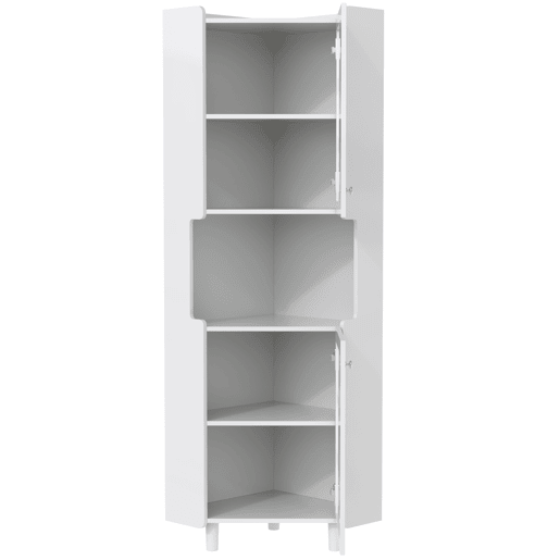 Armário de canto com iluminação LED - multifuncional, acabamento lacado, MDF, para sala de estar, quarto, casa de banho, sala de jantar - Branco Armário de canto com iluminação LED - multifuncional, acabamento lacado, MDF, para sala de estar, quarto, casa de banho, sala de jantar - Branco