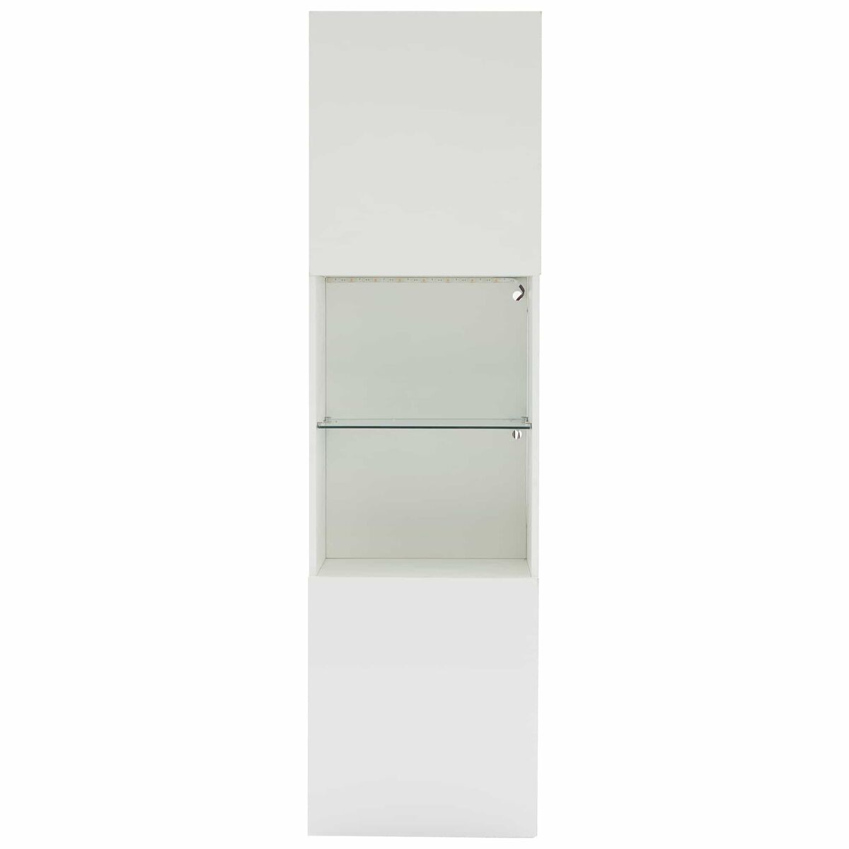Vitrina alta 45x35x160 cm - con led, 1 estante de cristal - blanca