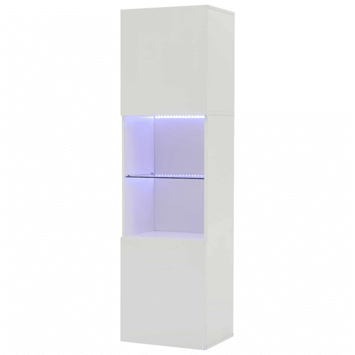 Vitrine alta 45x35x160 cm - com LED, 1 prateleira de vidro - branca Vitrine alta 45x35x160 cm - com LED, 1 prateleira de vidro - branca