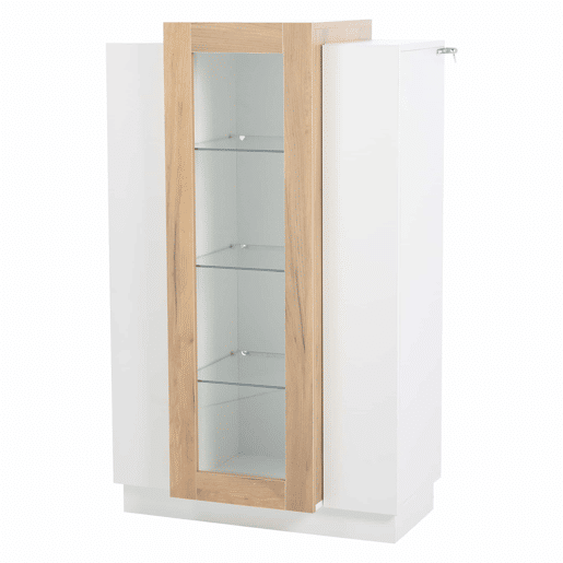 Móvel de sala 74x40x120 cm - Vitrine com 3 portas, LED, prateleira de vidro e gaveta - Alto brilho Móvel de sala 74x40x120 cm - Vitrine com 3 portas, LED, prateleira de vidro e gaveta - Alto brilho