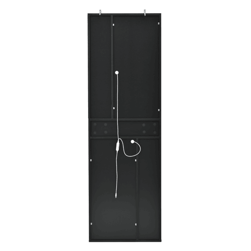 Vitrine + 55x38x170 cm - 1 gaveta, 4 portas, LED, alto brilho - Preto