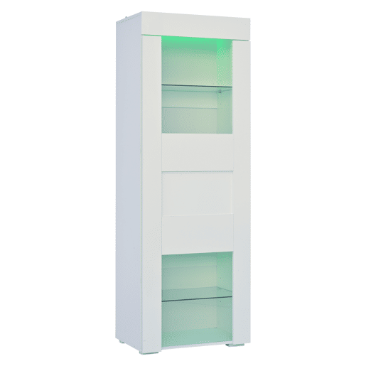 Vitrine 60x40x170 cm - Portas acrÃlicas, LED, 2 prateleiras de vidro, alto brilho - Branco Vitrine 60x40x170 cm - Portas acrÃlicas, LED, 2 prateleiras de vidro, alto brilho - Branco
