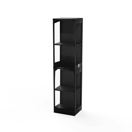 Vitrine de vidro 40 x 35 x 165 cm - 4 prateleiras, LED, portas de vidro, sensor inteligente - Preto Vitrine de vidro 40 x 35 x 165 cm - 4 prateleiras, LED, portas de vidro, sensor inteligente - Preto