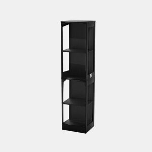 Vitrine de vidro 40 x 35 x 165 cm - 4 prateleiras, LED, portas de vidro, sensor inteligente - Preto