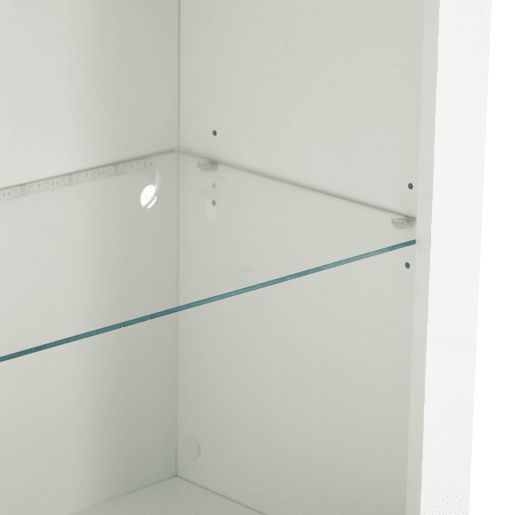 Aparador para sofá 100x35x170 cm - Armário de arrumação de alto brilho com luzes LED, vitrina com vidro temperado - Branco