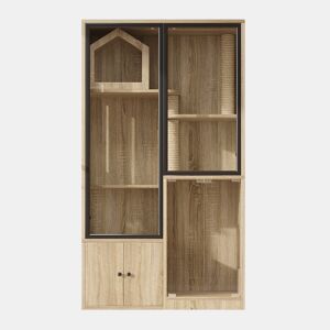 Casa para gatos 90x50x160 cm - 4 andares, resistente ao inverno, com poste para arranhar - Natural