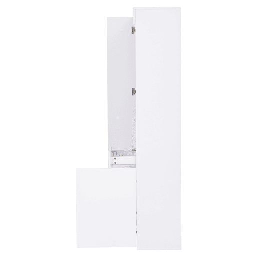 Vitrine 70x35x180 cm - Altura brilhante, vidro com LED, gavetas, armazenamento - Branco