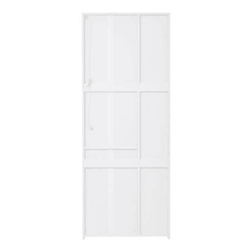 Vitrine 70x35x180 cm - Altura brilhante, vidro com LED, gavetas, armazenamento - Branco