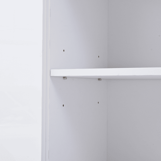 Vitrine 70x35x180 cm - Altura brilhante, vidro com LED, gavetas, armazenamento - Branco