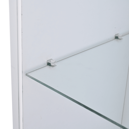 Vitrine 70x35x180 cm - Altura brilhante, vidro com LED, gavetas, armazenamento - Branco