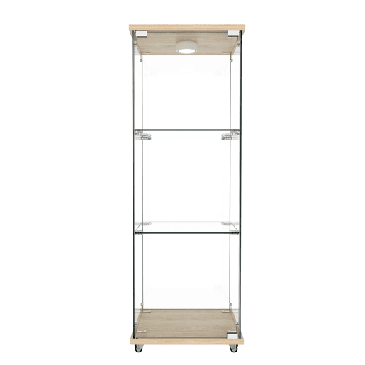 Vitrine moderna em vidro 120 x 42,5 x 36,5 cm - LED, 1 porta, 3 prateleiras, estilo natural - Natural Vitrine moderna em vidro 120 x 42,5 x 36,5 cm - LED, 1 porta, 3 prateleiras, estilo natural - Natural