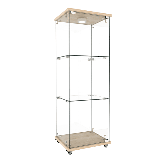 Vitrine moderna em vidro 120 x 42,5 x 36,5 cm - LED, 1 porta, 3 prateleiras, estilo natural - Natural Vitrine moderna em vidro 120 x 42,5 x 36,5 cm - LED, 1 porta, 3 prateleiras, estilo natural - Natural